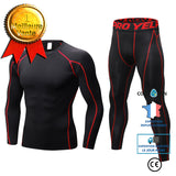Combinaison d'entraînement sportif PRO Tight Fitness pour hommes Combinaison à séchage rapide extensible manches longues + pa