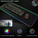 TD® Tapis de Souris Gamer Lumineux Tapis de souris LED Light, Gaming Mouse Pad avec LED Rétro-Eclairage RVB avec câble USB