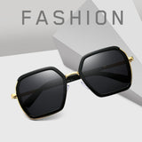 TD® Lunettes de soleil de même style pour hommes et femmes lunettes de soleil polygonales à grande monture en métal