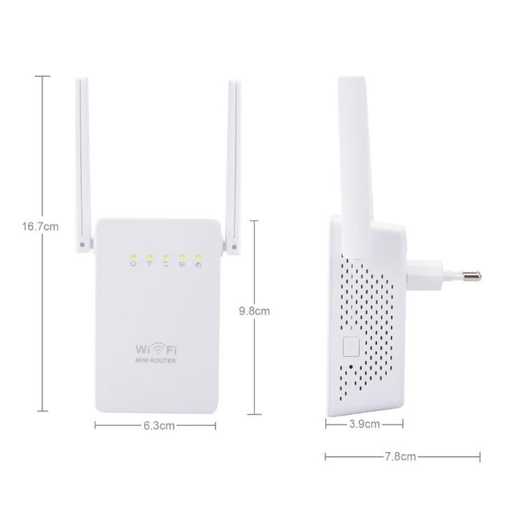 Répéteur de réseau sans fil 300M amplificateur de signal WIFI double  extension de routage d'antenne