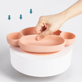 TD® Vaisselle d'alimentation complémentaire de singe de dessin animé de ventouse intégrée de bol de silicone pour enfants