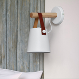 TD® Applique Murale Led En Bois Lit Lampe De Chevet Veilleuse Moderne Abat-jour Nordic Home Decor (blanc) - 249954 Blanc