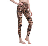 Pantalons de yoga pantalons de musculation été imprimé léopard trous creux respirants leggings leggings de sport leggings fem