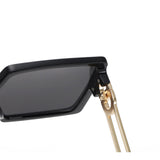 TD® Nouveau grand cadre une pièce lunettes de soleil hommes mode tendance lunettes de soleil femmes solides pieds en métal lunettes