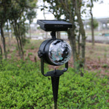 TD® Lampe Solaire d’Extérieur à Rotation / Projection de Lumière Colorées Rouge Bleue Verte LED/ Chargement Solaire