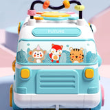 TD® Fun Q Meng puzzle bus éducation précoce voiture illumination des enfants électrique son et lumière voiture jouet universelle