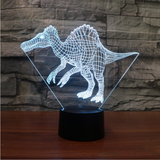 TD® 3D Optique LED Veilleuse 3D LED Veilleuse Dinosaure Spinosaurus Acanthosis Venez avec 7 Couleurs Lumière pour Lampe Décoration D