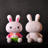 Lapin tirelire maternelle enfants à la main bricolage Graffiti peint blanc embryon poupée anniversaire cadeau vinyle Anti-chu