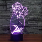 TD® Lampe optique poser décoratif tactile 7 couleurs illusion optique - modèle sirène - faible consommation câble USB ou 3 piles AAA