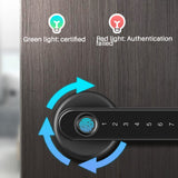 TD® Porte de chambre à coucher porte en bois serrure à empreintes digitales bureau maison trou de serrure sphérique serrure intellig