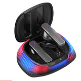 TD® Casque Bluetooth intra-auriculaire Bluetooth 5.0 Lumière clignotante Résistant à l'eau et à la sueur Faible latence  Casque de j