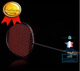 Raquette de badminton tout carbone, raquette noire offensive super légère