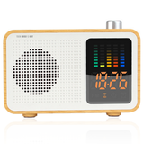 TD® Retro bois couleur sans fil Haut-parleur Bluetooth Radio avec affichage de l'heure ，Haut-parleur de style rétro-jaune