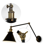 HUIXIN®Nostalgique personnalité loft simple style caoutchouc noir en fer double section applique murale 220V Edison ampoule-N