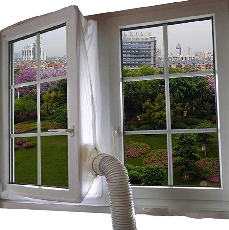 TD® Bande d'étanchéité de fenêtre pour climatiseur portable tuyau de climatiseur mobile couvercle de fenêtre déflecteur d'étanchéité
