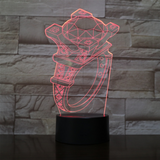 TD® Décoratif USB Diamant Anneau 7 Couleurs Télécommande Optique Illusion Veilleuse 3D Visualisation Tableau Bureau Lampes 3D Glow L