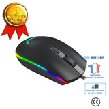 TD® Souris Gaming Éclairage RGB Professionnelle Filaire Noir Compatible Universelle Optique Souris Performante de Jeux DPI Réglable