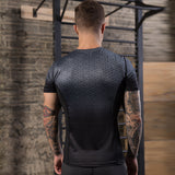 Manches courtes PRO Fitness pour hommes à manches courtes imprimé dégradé sport course à manches courtes haute élasticité à s