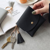 TD® Porte-Monnaie Femme Simple avec / Gland Franges Petite Taille Portefeuille/Porte-Cartes/ Porte-Clés Finitions Propres Chic