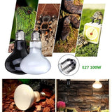 TD® E27 100W Lampe Thermique Infrarouge UVA Terrarium Vivarium Reptile Chaleur Noir