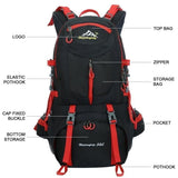 TD® Sac à Dos de Randonnée 60L Sport Plein air Sac à Dos pour escalade Trekking Alpinisme Noir espace complet Multi poches rangement