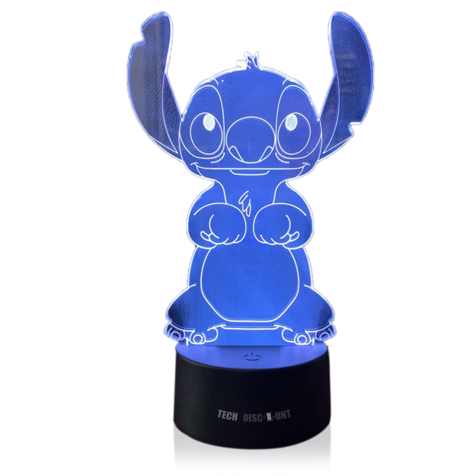 TD® Star Baby Stitch Géométrique Transparent Acrylique 3D Veilleuse Creative LED Coloré Tactile Bande Dessinée Lampe De Table Décora