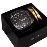 TD® Bracelets de montres pour hommes et femmes ceintures affaires grands cadrans personnalité simple boîte en deux pièces
