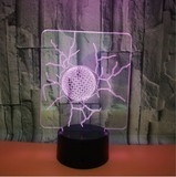 TD® Atmosphère de lumière de nuit colorée LED Tennis 3D