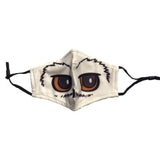 TD® Masque en tissu lavable Porter cadeau dessin animé masques de hibou de Poudlard pour et femmes masques tissus reutilisables blan