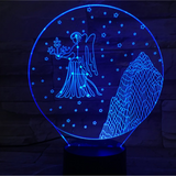 TD® Lampe optique poser décoratif tactile 7 couleurs illusion optique - modèle vierge - faible consommation câble USB ou 3 piles AAA