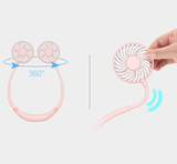 INN® [rose foncé] Mini ventilateur portatif réglable main libre tour de cou usb