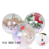 TD®  Lot de 3 décorations de Noël 3 boules de Noël rondes lumineuses motif ornement Cadeau décoration sapin arbre