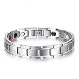 TD® Bijoux Bracelet argen or  pour hommes-bracelet avec motif dorée pour cadeau homme-bijoux magnétique