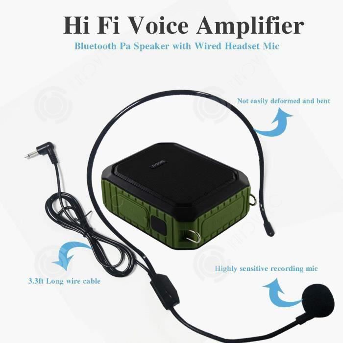 TD® Amplificateur de voix portable sans fil 18W Haut parleuravec