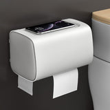 TD® Tiroir de toilette multifonctionnel Boîte à papier Boîte à mouchoirs Toilette Porte-rouleau double étanche