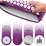 TD® Matelas de Relaxation, Kit d'Acupression avec Tapis et Coussin, Violet, avec sac et coussin,  Apaise les nerfs