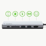 INN® Station d'accueil de type C Convertisseur HDMI 4K 5 en 1 PD Charge rapide Hub USB 3.0 à 3 ports