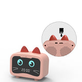 INN® Haut-parleur bluetooth sans fil intelligent chaton rose avec réveil mini haut-parleur ordinateur portable subwoofer haut-parleu