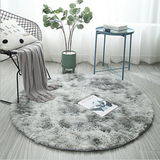 TD® Tapis de salon ou chambre, Peau de mouton synthétique polyester, Tapis Rond en Peluche (Gris Clair,80x80cm)