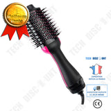 TD® Sèche cheveux et volumateur bigoudi noir Soufflant, Brosse 4-en-1 Lisse Boucle Style Cheveu Ionique- Électrique Multifonctionnel