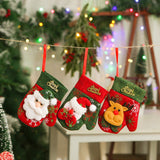 TD® Décoration de Noël petites chaussettes de Noël non tissées pendentif sapin de Noël sac de bonbons paquet de 4
