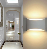 TD® Appliques Murales Interieur, Blanc Lampe Murale LED 7W Blanc Chaud Applique Murale en Plâtre pour Chambre Maison Couloir Salon