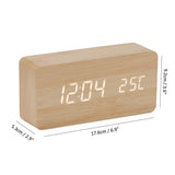 TD® Horloge Réveil Alarme Digital LED en Bois avec fonctions thermomètre double entrées pile ou alimentation direct multifonctions