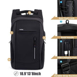 TD® Sac à dos pour ordinateur portable 17,3" Sac à bandoulière étanche avec chargeur USB et port casque pour les voyages d'affaires