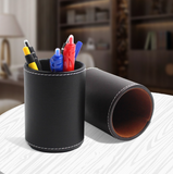 TD® Porte-stylo d'affaires en cuir rond porte-stylo bureau papeterie boîte de rangement pot de rangement créatif mode fournitures bu