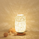 TD® Chambre chevet décoration créative rechargeable LED veilleuse ficelle en bois boule de rotin boule de chanvre petite lampe de ta