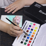 Peinture ensemble de stylos aquarelle 12 brosse à cheveux en nylon sac en pvc pinceau aquarelle simple en forme d'éventail en