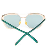 TD® Lunettes de soleil mode opticien dames verres ronds mode monture métal UV400 crème solaire lunettes de soleil polarisées accesso