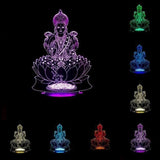 TD® Lampe optique poser décoratif tactile couleurs illusion optique - modèle dieu indien - faible consommation câble USB 3 piles AAA