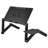 TD® Support pliable pour ordinateur couleur noir alliage d'aluminium support bureau mobile lit simple desk panneau hauteur ajustable